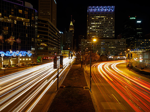 Car Light Trails Baltimore